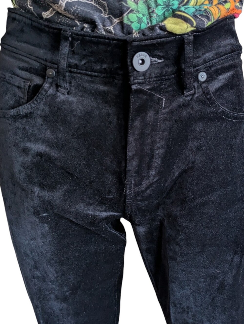 PAIGE black velvet skinny jeans, which typically combine the premium structure - Picture 5 of 11